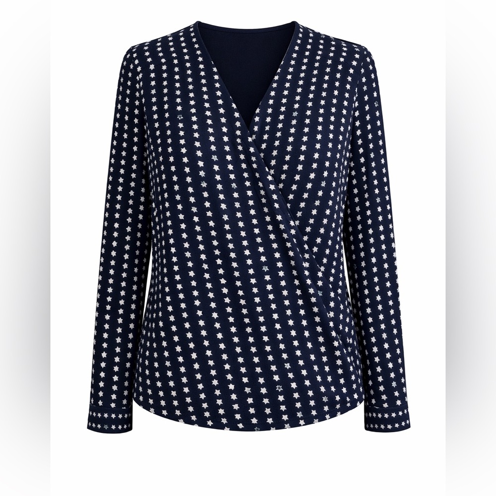 H&M Navy Shirt with White Star Pattern